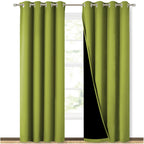 NICETOWN 100% Blackout Curtains 84 inches Long, Fresh Green, 52 inches Wide, Pair of Energy Smart & Noise Blocking Out Drapes for Baby Room Window, Thermal Insulated Guest Room Lined Window Dressing