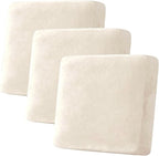 H.VERSAILTEX Velvet Stretch Couch Cushion Cover Plush Cushion Slipcover for Chair Loveseat Sofa Cushion Furniture Protector Seat Cushion Sofa Cover (3 Piece XL Sofa Cushion Covers, Cream)