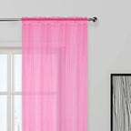 SpaceDresser Basic Rod Pocket Sheer Voile Window Curtain Panels Pink 1 Pair 2 Panels 70 Width 84 Inch Long for Kitchen Bedroom Children Living Room Yard（Pink, 70W x 84L）