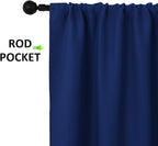 NICETOWN 2 Panels Blackout Curtains, Rod Pocket Thermal Insulated Drapes for Kitchen, Heavy Duty Small Window Treatment for Dorm Room, Studio Apartment, Basement (Royal Blue, W42 x L30)
