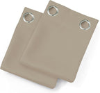 LEMOMO Khaki Thermal Blackout Curtains/52 x 54 Inch/Set of 2 Panels Room Darkening Curtains for Bedroom