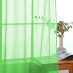 SpaceDresser Sheer Voile Window Treatment Rod Pocket Curtain Panels for Kitchen Bedroom Living Room Drapes Sunlight Filtering Privacy Semi Home Decor Assorted Colors Sizes (Sharp Green, 52 W x 63 L)