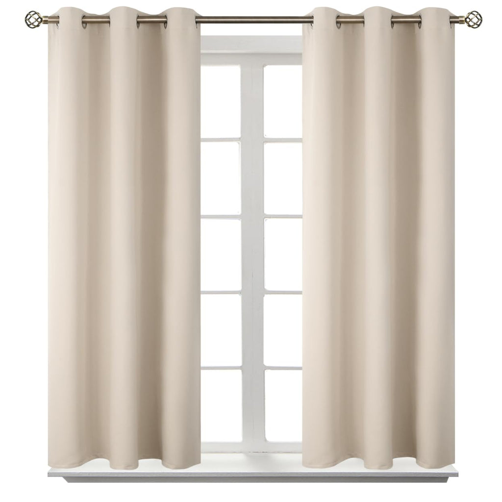 BGment Short Curtains for Small Window 54 Inch Long - Champagne 2 Panels
