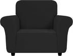 ZNSAYOTX Chair Cover with Arms (30"-47"), New Striped Sofa Chair Covers for Living Room, Dogs Pet Friendly Anti-Slip Chair Protector Spandex Armchair Slipcovers (Black, Chair)