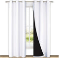 NICETOWN White Blackout Curtains 84 inches Long, Full Light Blocking Drapes with Black Liner for Nursery, Thermal Insulated Draperies for Hall, Villa (2 Pieces, 42 inches Wide Each Panel, Pure White)