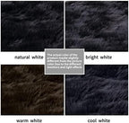 Faux Fur Rug for Bedroom, Fluffy Runner Rugs Soft Sheepskin Rug Sofa Couch Seat Cushion, 2x6ft Black Plush Area Rug Shag Rugs Floor Carpets for Nursery Bedside, Cute Shaggy Fuzzy Home Decor