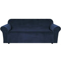 H.VERSAILTEX Stretch Velvet Sofa Covers Large Couch Covers Sofa Slipcovers Furniture Protector Soft with Non Slip Elastic Bottom, Feature Thick Comfy Rich Velour (Extra Wide Sofa 98"-105", Navy)