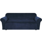 H.VERSAILTEX Stretch Velvet Sofa Covers Large Couch Covers Sofa Slipcovers Furniture Protector Soft with Non Slip Elastic Bottom, Feature Thick Comfy Rich Velour (Extra Wide Sofa 98"-105", Navy)
