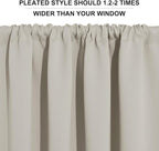 RYB HOME Privacy Bathroom Window Curtains, Short Thermal Insulated Heat Blocking Privacy Rod Pocket Half Window Curtain Tiers for Nursery Bedroom, Width 42 by Length 30, Natural, 2 Panels
