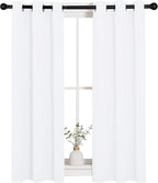 NICETOWN Draperies Curtains Panels, 2 Panels, 29 by 40, White, Blocking Out 50% Sunlight Window Treatment Curtains, Grommet Top Small Window Drapes for Bedroom