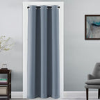H.VERSAILTEX Doorway Curtain Blackout Closet Door Curtain Room Divider Window Treatment Curtain for Bedroom Thermal Insulated Privacy Drape Soundproof Grommet, 42 x 80 inches, 1 Panel, Stone Blue