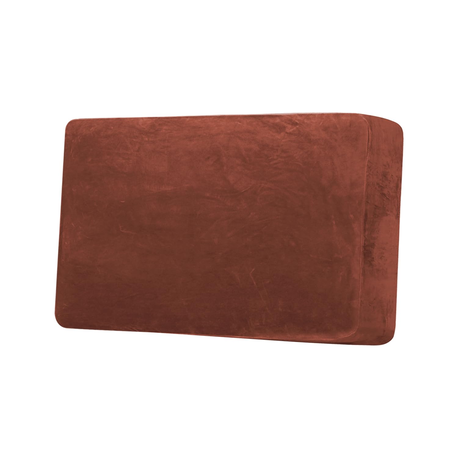 H.VERSAILTEX Velvet Stretch Individual Couch Cushion Cover Plush Slipcover for Loveseat Sofa Furniture Protector Seat Cover (1 Piece Loveseat Cushion Cover, Rust)