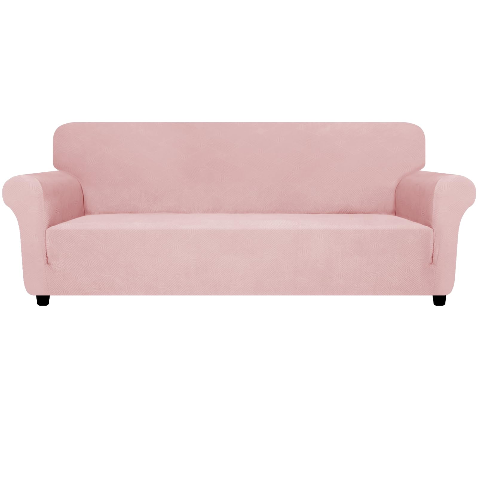 ZNSAYOTX Oversized Super Stretch Couch Cover (92"-115"), New Striped Sofa Covers Comfortable & Durable, Dog Cat Pets Friendly Extra Large Spandex Sofa Slipcovers (Rose, XL Sofa)