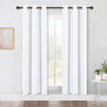 NICETOWN 50% Blackout White Curtain Set - Modern Design Solid Grommet Draperies/Drapes for Living Room, Window Dressing for Patio Door (2 Panels, 42 by 72)