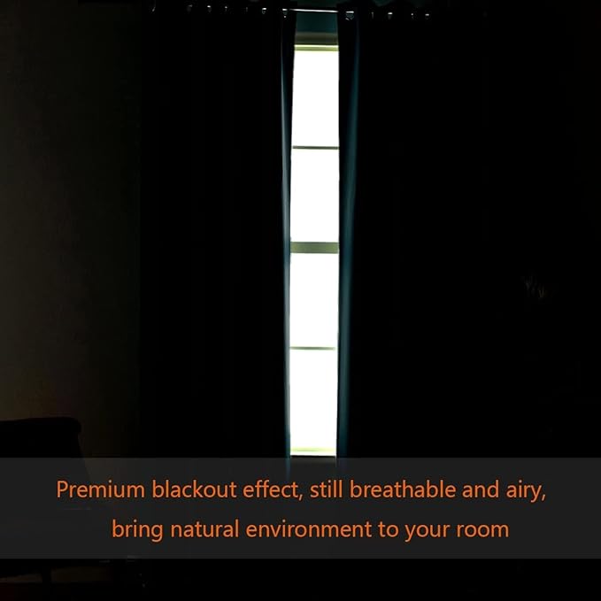 H.VERSAILTEX 100% Blackout Curtains for Sliding Glass Door Room Divider Curtains Noise Reduce Curtain Panel Portable Window Screen Sliding Partition, W180 x L96 inches/8' Tall by 15' Wide, Black