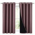 NICETOWN 100% Blackout Curtains 54 inches Long, Double-Deck Completely Blackout Window Treatment Thermal Insulated Lined Drapes for Small Window (Dry Rose, 1 Pair, 52 inches Width Each Panel)
