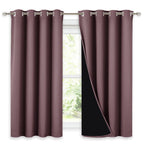 NICETOWN 100% Blackout Curtains 54 inches Long, Double-Deck Completely Blackout Window Treatment Thermal Insulated Lined Drapes for Small Window (Dry Rose, 1 Pair, 52 inches Width Each Panel)