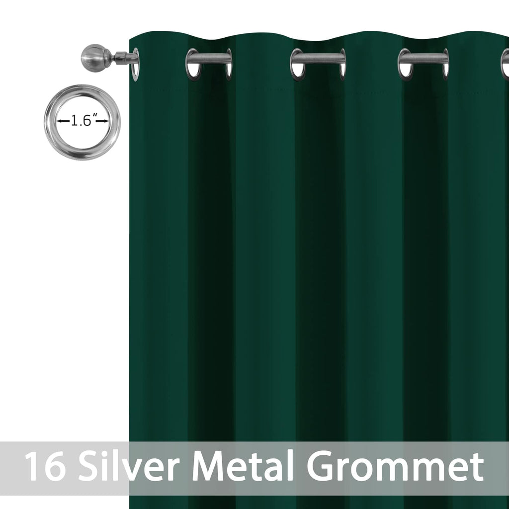 Yakamok Dark Green Room Darkening Curtains 84 inch Sliding Door Drapes