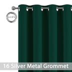 Yakamok Dark Green Room Darkening Curtains 84 inch Sliding Door Drapes