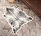 Cow Print Rug Faux Cowhide Rug Animal Pattern Carpet for Bathroom Living Room Skins Door Mat Home Decoration 3.5x2.6 Ft/42.5x31.5in/(108 x 80 cm) Grey