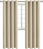 BGment Room Darkening Curtains 95 Inches Long - Grommet Thermal Insulated Drapes Window Treatment Curtains for Bedroom, 2 Panels, 52 x 95 Inch, Beige
