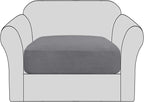 H.VERSAILTEX Stretch Couch Cushion Covers Individual Seat Sofa Slipcovers Cushion Protector Covers Featuring Jacquard Textured Twill Fabric(1 Cushion Chair Cover, Grey)