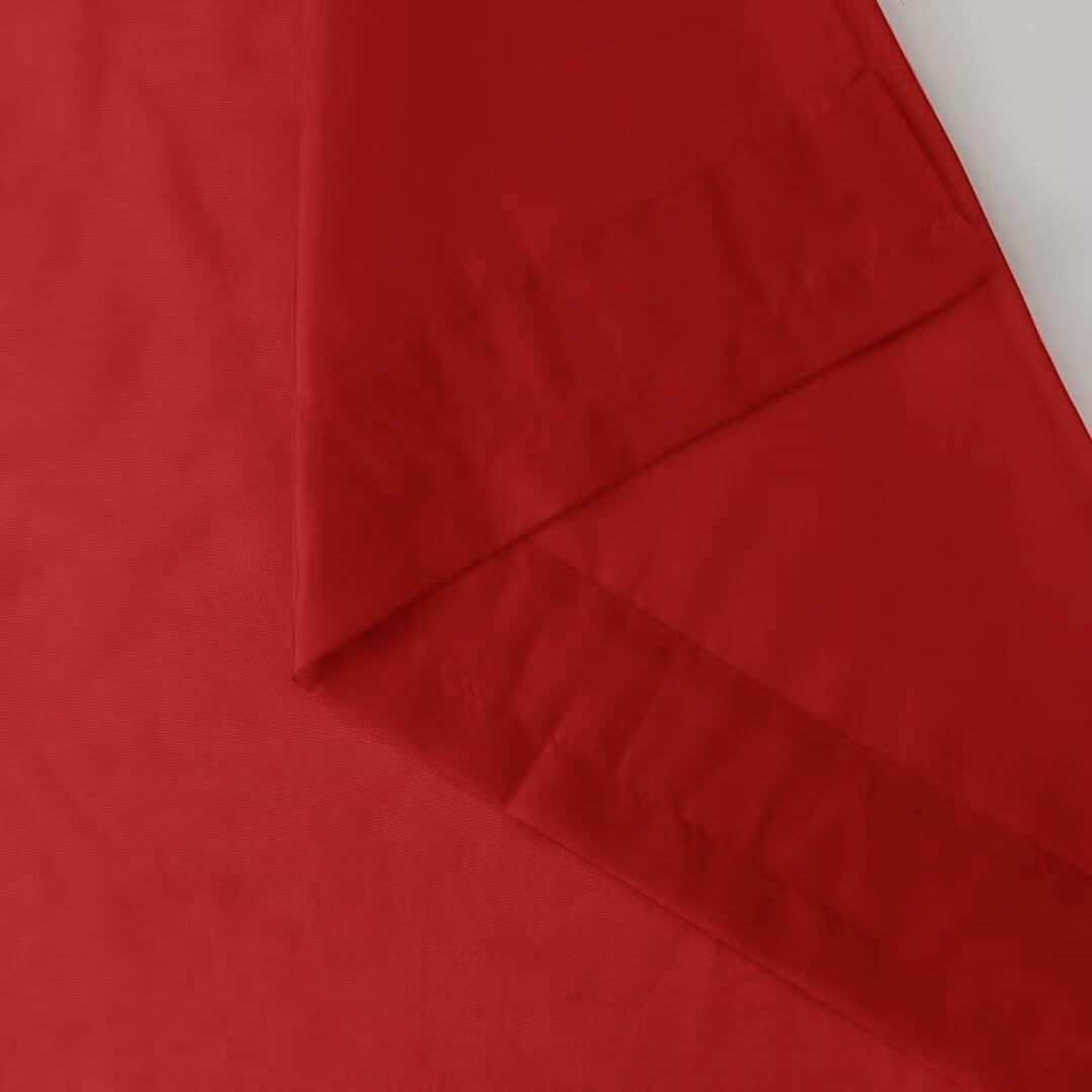 SpaceDresser Sheer Voile Window Treatment Rod Pocket Curtain Panels for Kitchen Bedroom Living Room Drapes Sunlight Filtering Privacy Semi Home Decor Assorted Colors Sizes (Christmas Red, 52 W x 90 L)