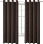 BGment Blackout Curtains for Bedroom - Grommet Thermal Insulated Room Darkening Curtains for Living Room, Set of 2 Panels (52 x 72 Inch, Brown)