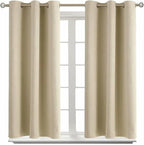 BGment Room Darkening Curtains 54 Inches Long - Grommet Thermal Insulated Drapes Window Treatment Curtains for Bedroom, 2 Panels, 38 x 54 Inch, Beige