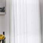 MIULEE 2 Panels Solid Color Sheer Window Curtains Elegant Window Voile Panels/Drapes/Treatment for Bedroom Living Room (54X108 Inches Ivory)