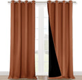 NICETOWN Full Shading Curtains for Windows, Super Heavy-Duty Black Lined Blackout Curtains for Bedroom, Privacy Assured Window Treatment (Burnt Orange, Pack of 2, 52 inches W x 95 inches L)