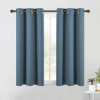 NICETOWN Blackout Curtain Panels for Bedroom, 2 Panels, W42 x L60 inches, Smoky Blue, Thermal Insulated Grommet Top Blackout Draperies and Drapes