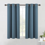NICETOWN Blackout Curtain Panels for Bedroom, 2 Panels, W42 x L60 inches, Smoky Blue, Thermal Insulated Grommet Top Blackout Draperies and Drapes