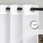 NICETOWN Soft Voile White Sheer Curtains 63 inches Long - Grommet Living Room Curtains Elagant & Airy Breathable Light Filtering Window Treatments for Bedroom, W42 x L63, 2 Panels