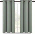 NICETOWN Modern Blackout Curtains Noise Reducing, Thermal Insulated and Privacy Room Darkening Drape Panels for Boy's Guest Room Door Small Short Window (Sage Green, 2 Panels, W42 x L45 -Inch)