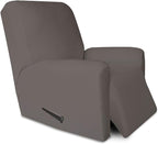 PureFit Super Stretch Chair Sofa Slipcover with Pocket – Spandex Non Slip Soft Couch Sofa Cover, Washable Furniture Protector with Elastic Bottom for Kids, Pets （Recliner, Taupe）