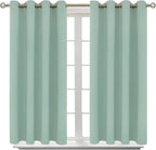 BGment Blackout Curtains - Grommet Thermal Insulated Room Darkening Bedroom and Living Room Curtains, Set of 2 Panels (52 x 45 Inch, Frosty Green)