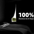 BKSAI 100% Blackout Curtains for Bedroom, Magnetic Portable Blackout Shades for Travel, Black Out Window Cover No Drill Cuttable for Bedroom, Nursery, Media Room, RV, 39x57 inch