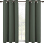 NICETOWN Shack Blackout Curtains 54 inches Long, Thermal Insulated and Privacy Room Darkening Drape Panels for Boy's Guest Room Door Small Short Window (Dark Mallard, 2 Panels, W42 x L54 -Inch)