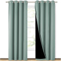 NICETOWN 100% Blackout Curtains 84 inches Long, Seafoam Green, 52 inches Wide, Pair of Energy Smart & Noise Blocking Out Drapes for Baby Room Window, Thermal Insulated Guest Room Lined Window Dressing