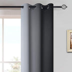 Yakamok Light Blocking Ombre Curtains, Greyish White and Black Gradient Color Curtains, Room Darkening Grommet Window Drapes for Bedroom(Black, 42x63 Inch, 2 Panels)