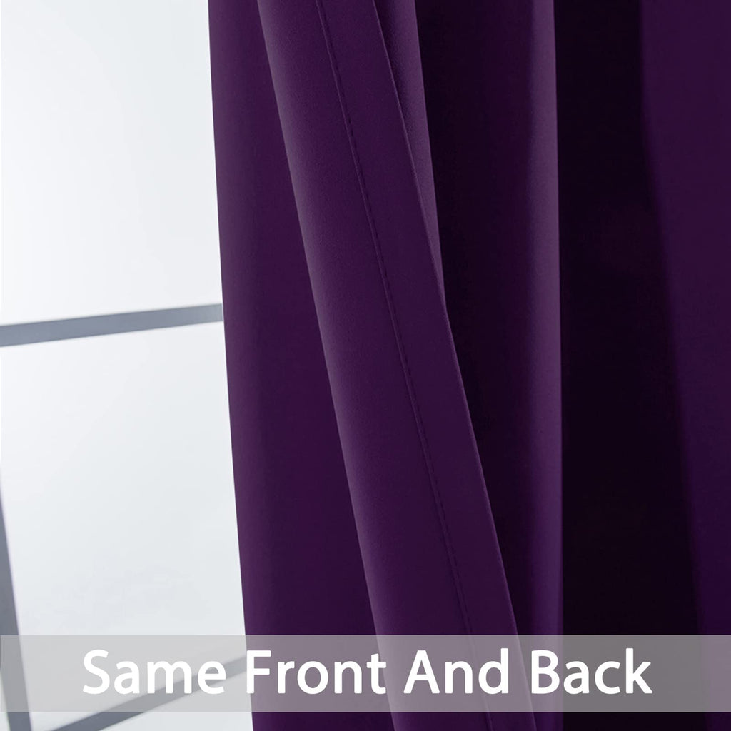 Yakamok Room Darkening Curtains 62x72 inch Length Purple-Living Room