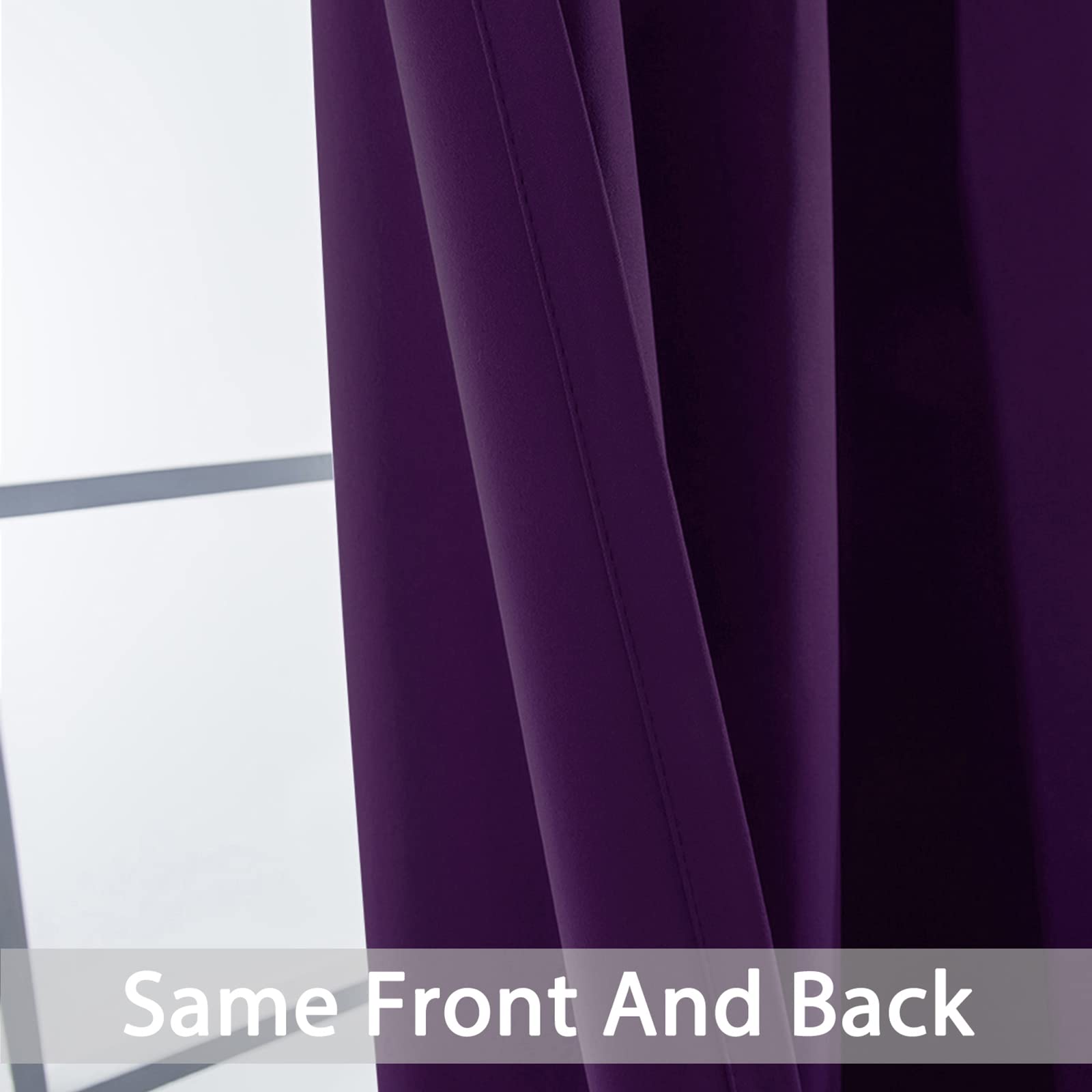 Yakamok Room Darkening Curtains 70x84 inch Length Purple-Living Room
