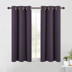 NICETOWN Blackout Curtain Panels for Bedroom, 2 Panels, W42 x L60 inches, Greyish Purple, Thermal Insulated Grommet Top Blackout Draperies and Drapes