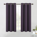 NICETOWN Blackout Curtains & Drapes for Bedroom, Greyish Purple, W34 x L48, Set of 2, Triple Weave Grommet Top Thermal Insulated Light Blocking Panels for Bathroom/Living Room