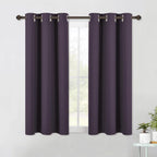NICETOWN Blackout Curtain Panels for Bedroom, 2 Panels, W42 x L60 inches, Greyish Purple, Thermal Insulated Grommet Top Blackout Draperies and Drapes