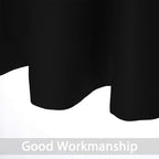 Yakamok Functional Thermal Insulated Eyelet Top Room Darkening Curtain Panels, Energy Efficient Kitchen Grommet Top Curtains for Short Window/Basement (52W by 36L, Black, 2 Panels)