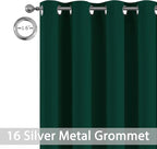 Yakamok Blackout Extra Wide Thermal Insulated Curtains, Total Shade Patio Door Curtain, Full Light Shading Sliding Door Room Divider for Space Separator Bedroom, 1 Panel, W100 x L84, Emerald Green,