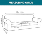 Turquoize 4 Piece Sofa Covers for 3 Cushion Couch Sofa Slipcover Soft Couch Cover for Dogs Washable Furniture Cover with 3 Individual Large Cushion Covers Feature Fabric (Large Sofa, Cream)