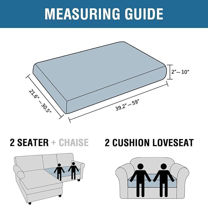 H.VERSAILTEX Super Stretch Individual Seat Cushion Covers Sofa Covers Couch Cushion Covers Slipcover Sets Thick Jacquard Textured Twill Fabric (1 Piece Loveseat Cushion Cover, Caramel)